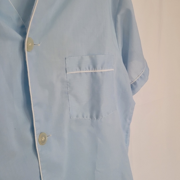 Vintage Blue Button Up Night Top - Picture 2 of 4